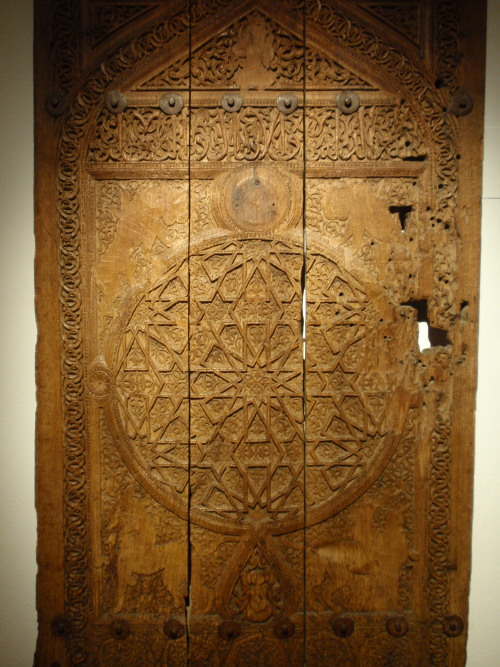 Istanbul Turkish and Islamic Arts Museum - from wooden window shutters, wood carvings, c. XII centur