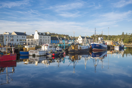 Boats moored at Stornoway Harbour