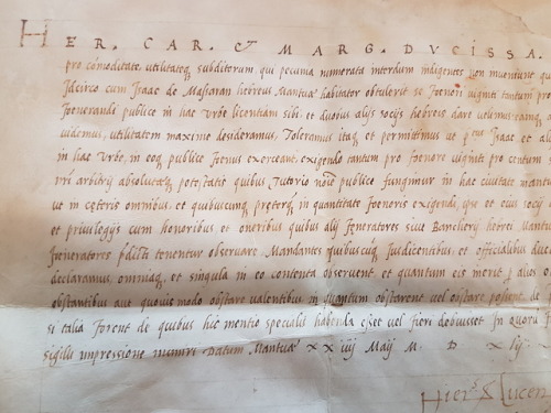 LJS 285 - Decreto di banco feneratitioThis is a charter issued by the cardinal Ercole Gonzaga and th