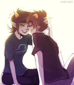 I wanted to draw happy Karkat and then Karezi