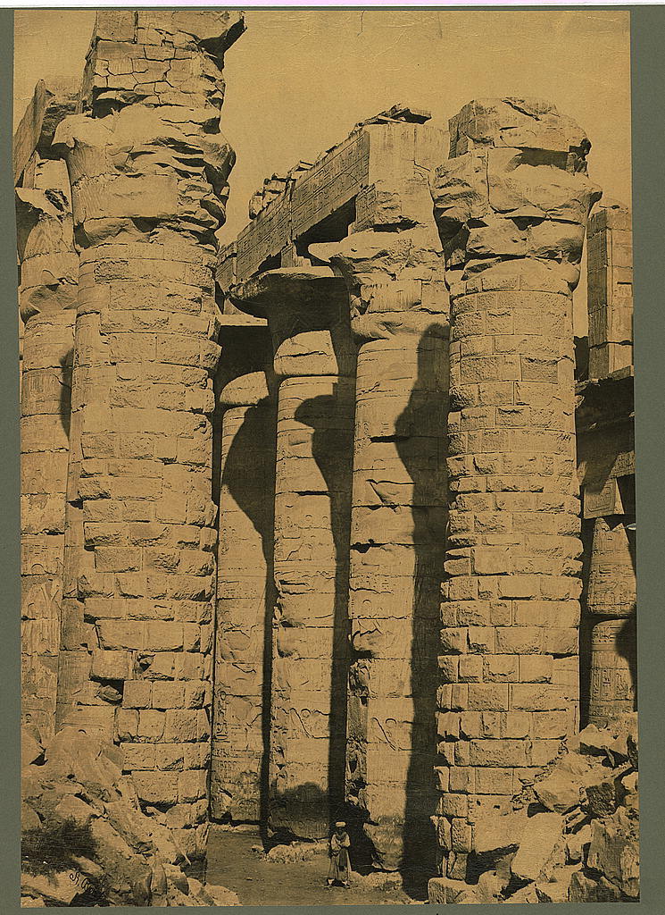 hismarmorealcalm:  Columns of a temple Thebes Egypt  photograph by Antonio Beato