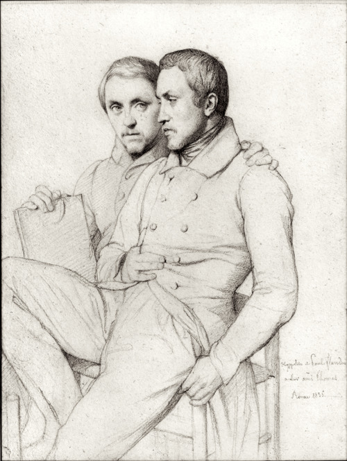 maximien:  Paul Flandrin -  Self Portrait with his Brother Hippolyte (1835)