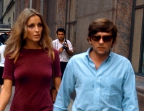 sharonandromanlove:Sharon Tate visiting Roman Polanski in New York at the set of Rosemary’s Baby 