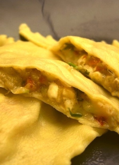 Ravioli - Mushroom And Spinach Ravioli With Chive Butter SauceThis Homemade Ravioli Is Actually Vegetarian,