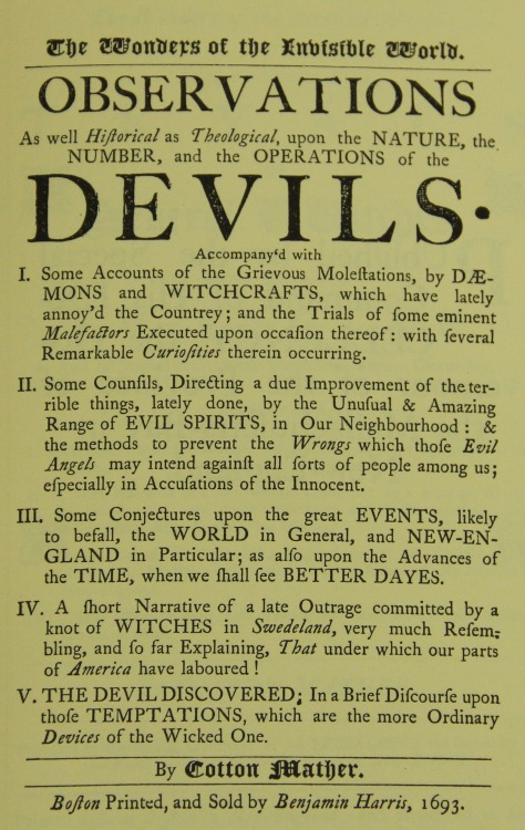 “More than once it has been said, too, that the Salem witchcraft was the rock on which the theocracy