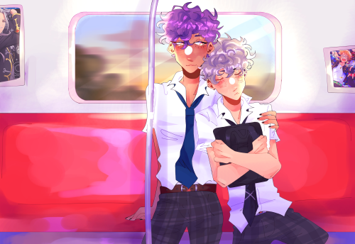 boyfriends on a train