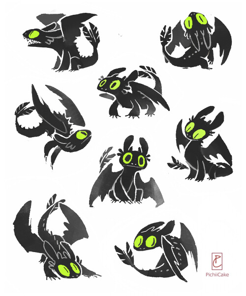 pichiicake:Night Fury doodles