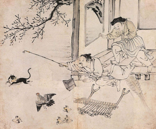 thedaysofedo:Pajeokdo (파적도, 破寂圖) by Korean artist Kim Deuk-sin (김득신, 1754 – 1822).Source
