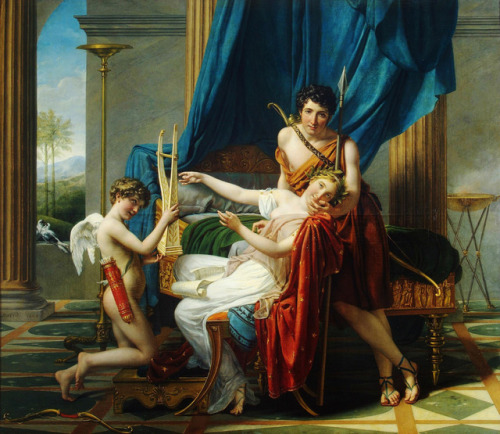 Sappho and Phaon (aka Sappho, Phaon, and Amor), Jacques-Louis David, 1809