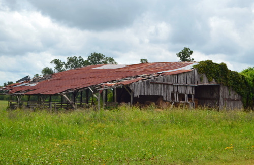 An old barn near Boyce, Louisiana.  Someone’s still using it to store hay in.   UPDATE:  Lower photo
