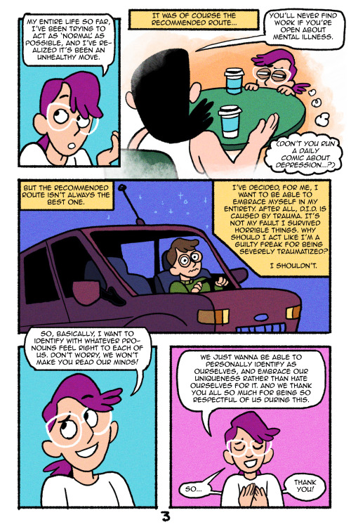 zakeno:A lil personal comic about my experience of gender and DID. The TL;DR of this comic is that I