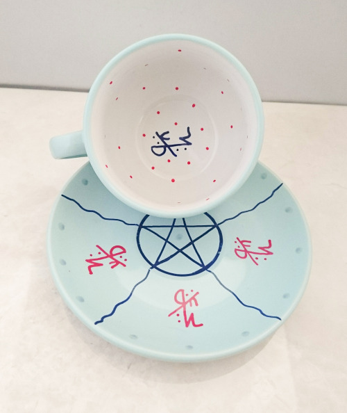 witchy-woman: stormbornwitch: vanyaalana: “I AM TRANQUIL” sigil cup and saucer. This is 