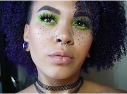 sugarpillcosmetics:  💚 @citygrave is SO adorably cute in #sugarpill Acidberry eyeshadow! Loving the colorful freckles!