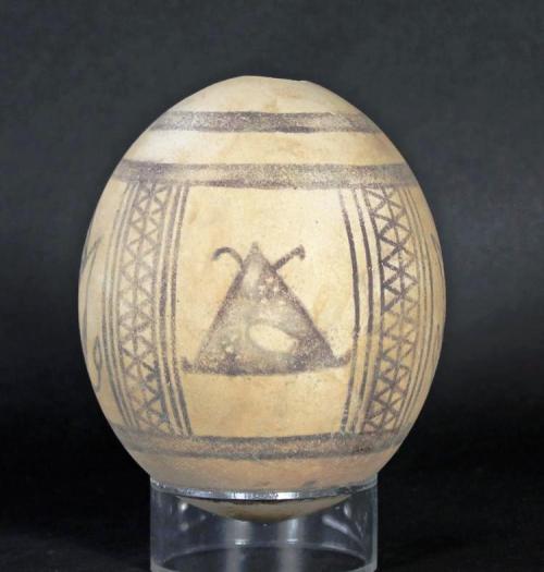 archaicwonder:Phoenician Painted Ostrich Egg - 8th-6th Century BC An ancient ostrich egg painted w