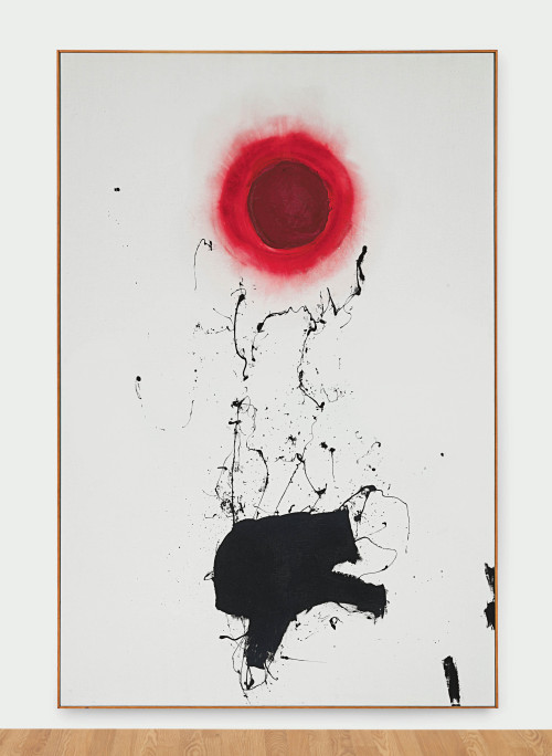 abstracteddistractions:Adolph Gottlieb, “Burma Red,” 1973,Oil and Alkyd on Canvas,90 x 60 in. (228.6