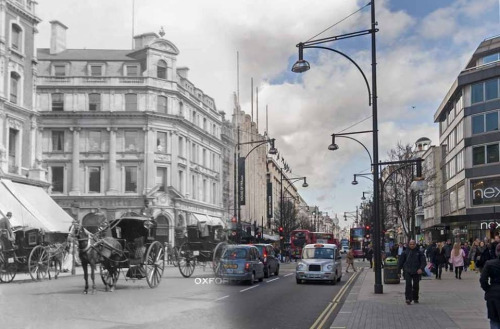 heinzplomperg: archatlas:   London Street Scenes Then &amp; Now  The Streetmuseum App 2.0 f