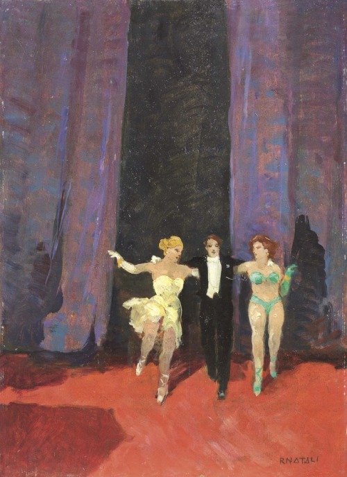 huariqueje: Spotlight   -    Renato Natali ,  c.1940 Italian, 1883-1979 Oil on canvas, 70 x 50 cm.