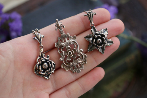 These beautiful antique rose necklaces from my favorite flea market are available at my Etsy Shop - 