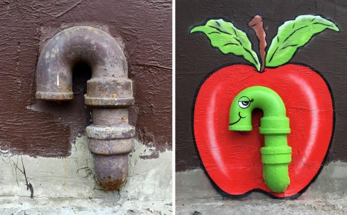 Street artist Tom Bob creates cool street art that transforms ordinary parts of the urban landscape 