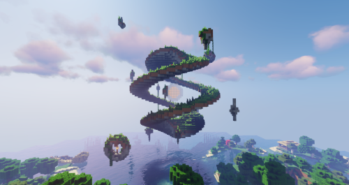 minecraftisthecoolest:On my family’s survival server i’ve been constructing an air elemental island.