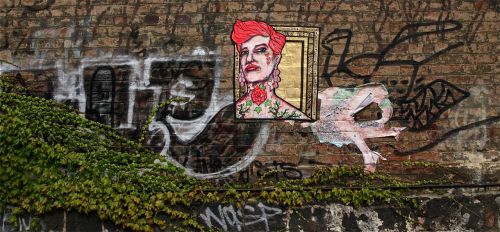 &ldquo;Icons&rdquo; pasted in Fitzroy. The portrait is of  Mx. Justin Vivian Bond, but 