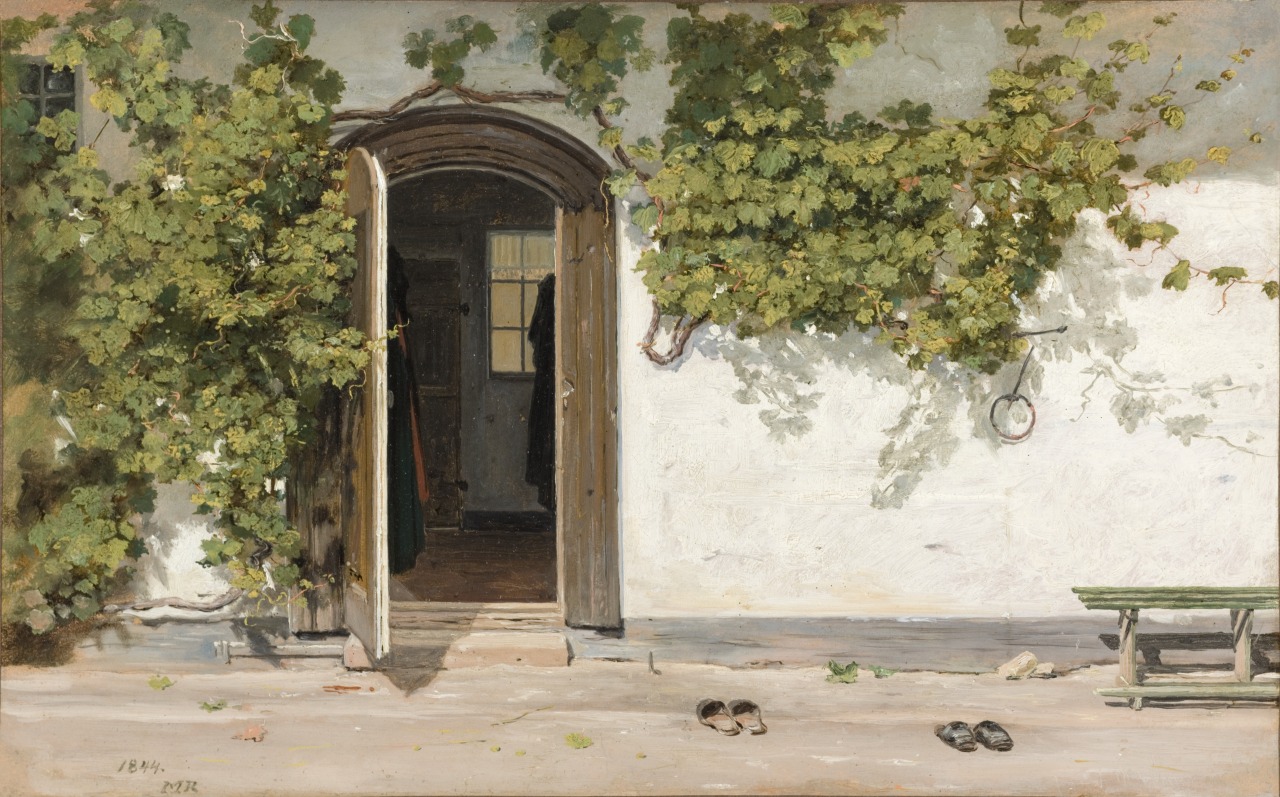 geritsel:  Martinus Christian Wesseltoft Rørbye - Entrance to an Inn in the Praestegarden