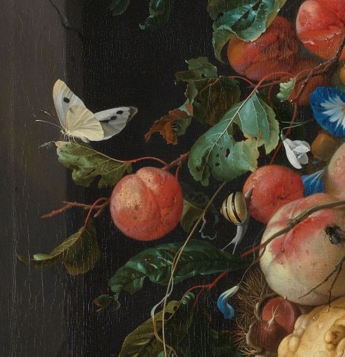 Jan Davidsz. de Heem, Festoon of Fruit and Flowers (detail), 1660 - 1670. Oil on canvas, 74 × 60cm. 