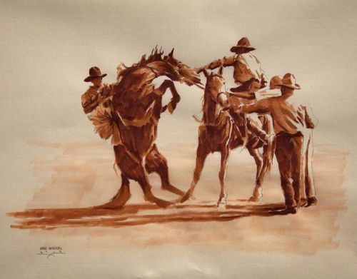 crossconnectmag:Paintings by Mark MaggioriMark Maggiori is a French artist who paints modern cowboys