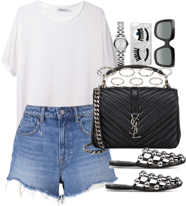 Untitled #3843 by lily-tubman featuring Chiara Ferragni
T By Alexander Wang white tee / T By Alexander Wang shorts, 200 AUD / Alexander Wang mule shoes, 850 AUD / Yves saint laurent handbag, 3 270 AUD / Marc by Marc Jacobs watch, 185 AUD / Akira...