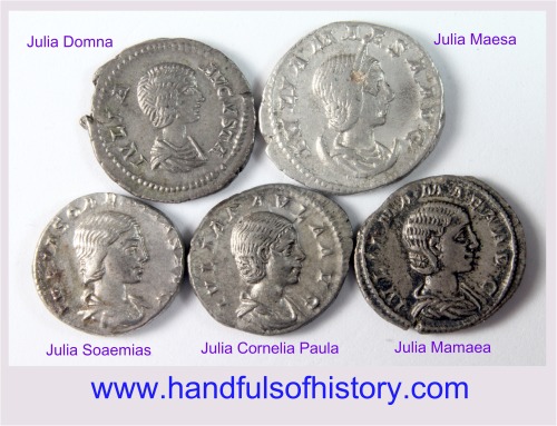 handfulsofhistory:Julia Domna (160-217 CE), wife of the Emperor SeptimiusSeverusJulia Maesa (160-224