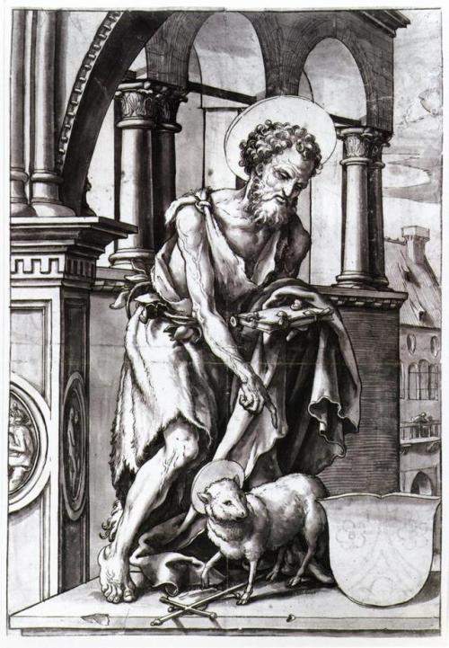 renaissance-art-blog: St. John the Baptist, 1519, Hans Holbein the YoungerSize: 37.7x54.9 cmMedium: 