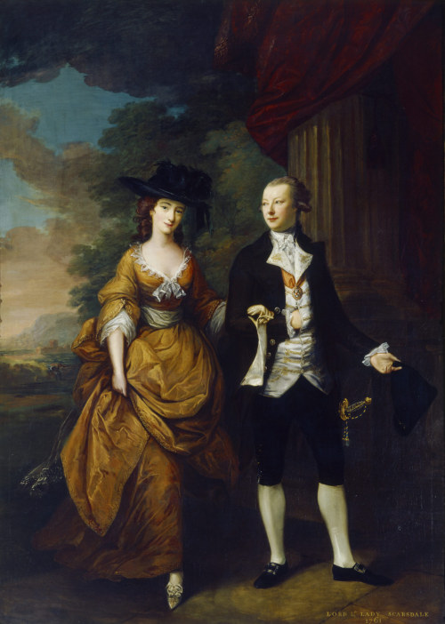 history-of-fashion:1761 Nathaniel Hone - Nathaniel Curzon, 1st Lord Scarsdale, and His Wife, Lady Ca