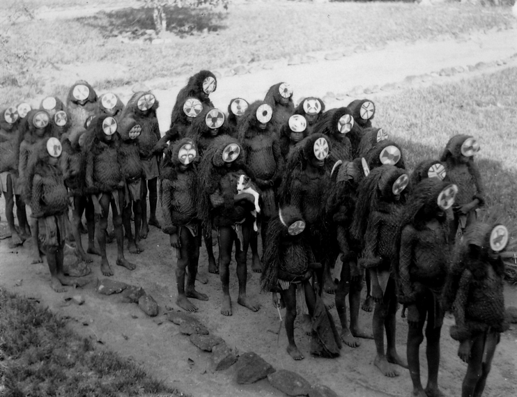 sixpenceee:Boys returning from their initiation in the Poro. Panguma, Sierra Leone