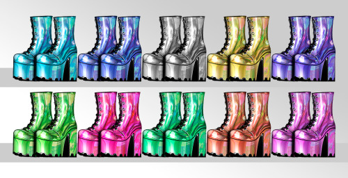 Shoestopia - Chromatica Boots+10 SwatchesFemaleSmooth WeightsMorphsCustom ThumbnailHQ Mod Compatible