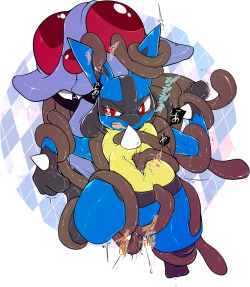 doyourpokemon:  Another round of ‘are they dicks or just tentacles’ starring Lucario.