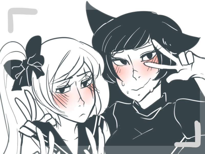 chiicharron:  heres some awkward monochrome tryin 2 be kawaii because monica is a