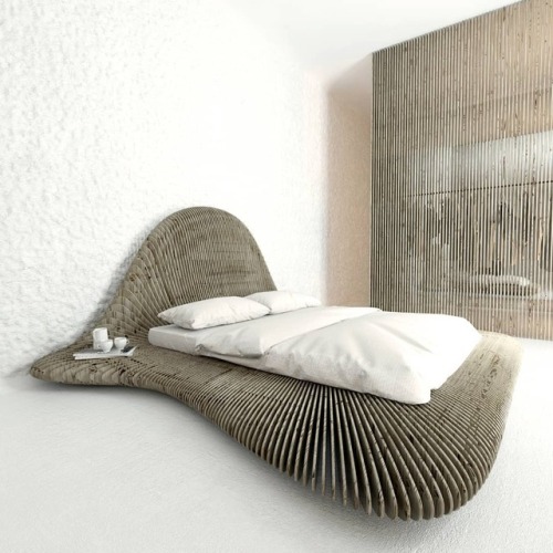 keepingitneutral: “Walnut Rays” Bed by Omniview