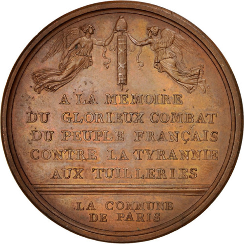 rbzpr:Revolutionary medal commemorating the Storming of the Tuileries (1793)Diameter: 55.5 mm (~ 2.1
