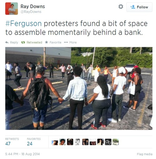 iwriteaboutfeminism:  Monday night in Ferguson, 4-6 PM.   Fuck this is happening like right now