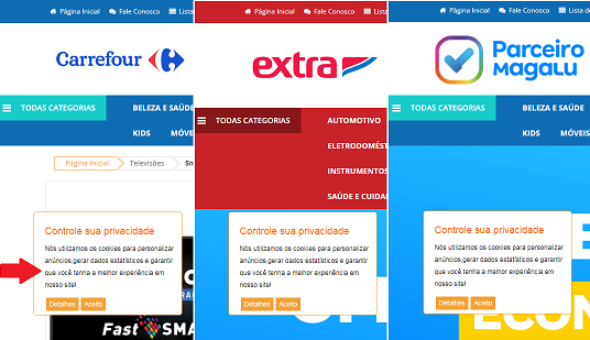 Sites não confiáveis