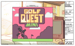 A selection of Character, Prop and Effect designs from Golf Quest Mini, part of the Steven Universe Episode: Rose’s Room Art Direction: Elle Michalka Lead Character Designer: Danny Hynes Character Designer: Colin Howard, Ricky Cometa Prop Designer: Angie