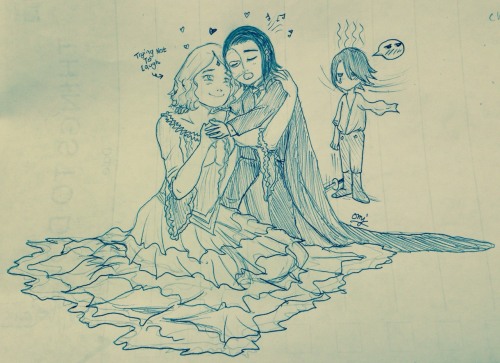 onemerryjester:  Daily Doodles — “Uchiha family Halloween!”   Phantom Sarada wants to claim Sakurastine all to herself. None for Raoulasuke, bye xD
