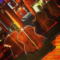 rudysmusic:  A bevy of #Brazilian #rosewood babes from, #Huss&amp;Dalton #CollingsGuitars #MartinGuitars #SantaCruzGuitars &amp; #BourgeoisGuitars @rudysmusic #soho #acousticguitar