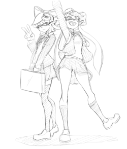 zeromomentaii:  Callie and Marie doodle.