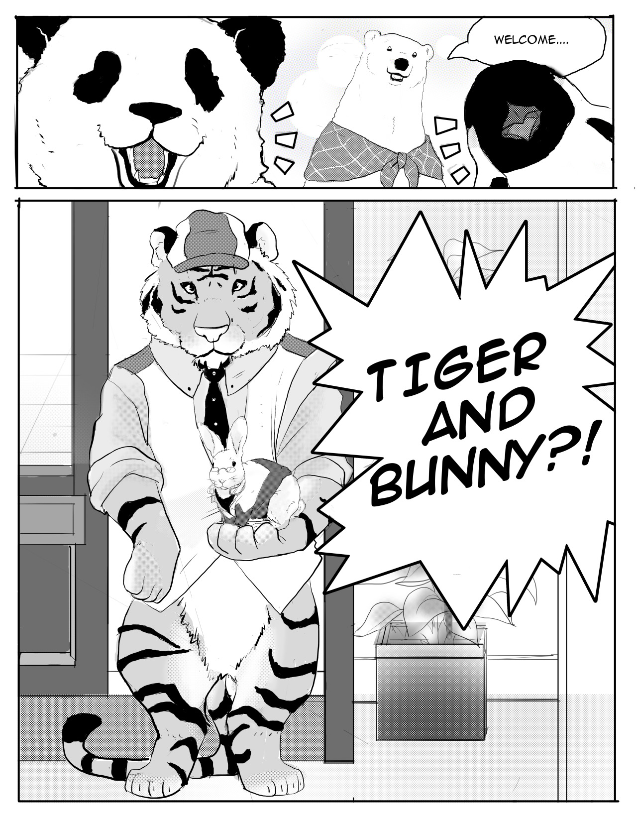 strixmoonwing:  Been wanting to do a funny Polar Bear Cafe and T&amp;B cross-over