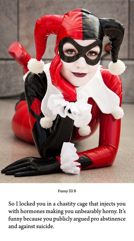 There are more excellent Harley Quinn cosplay images on the web than I’m able to invent captions. Here’s a small selection: