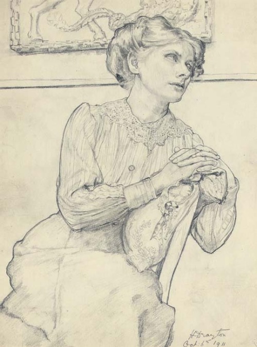 ec-phrasis: Hilda Drayton, Portrait of a young lady, three-quarter-length, seated, 1911