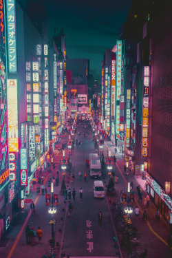 yokosuka87:  Tokyo night by Aaron Quinto