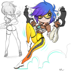 Fluffys-Art-Universe:  Tracer Marie. Started Off Sketching This As A Larf, But I