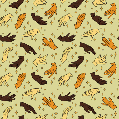 ummmmandy: also here are some repeatable patterns i did for a class with a bunch of gloves/hands all